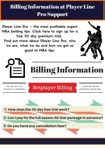 Billing Information | Player Line Pro Support