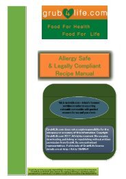 Grub4Life Recipe Manual & Allergen List 2021