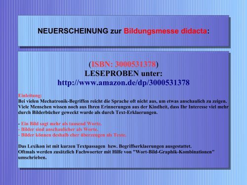 Neuerscheinung zur Bildungsmesse didacta: Abbildungs-Lexikon Elektrotechnik Mechatronik Kommunikation Informatik Kfz-Technik