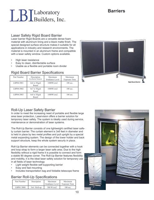 Laser Curtains, Barriers and Safety Supplies - Laboratory Builders, Inc.