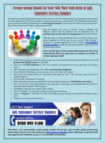 Create Group Emails in Your AOL Mail with Help of AOL Customer Service Number