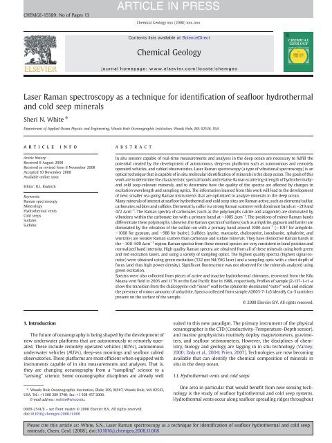 Laser Raman spectroscopy as a technique for identification of ...