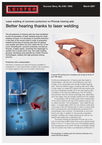 Better hearing thanks to laser welding - Leister