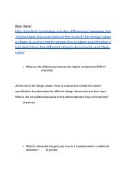 What are the differences between the logical and physical ERDs? At the end of the design phase, there is a document named the system specification that describes the different design documents and their uses