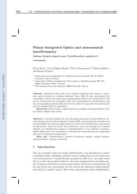 Qualification de IONIC, instrument de recombinaison ...