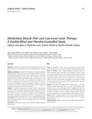 Masticatory Muscle Pain and Low-Level Laser Therapy