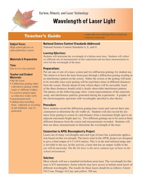 Wavelength of a Laser - eol