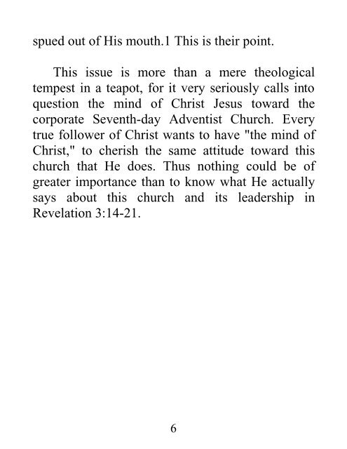 Has Christ Rejected or Forsaken the Organized Seventh-day Adventist Church - Robert J. Wieland