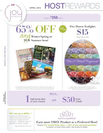 Download Host Rewards - PartyLite