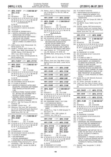 Bulletin 2011/27 - European Patent Office