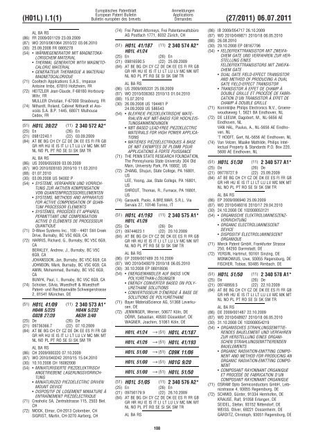 Bulletin 2011/27 - European Patent Office