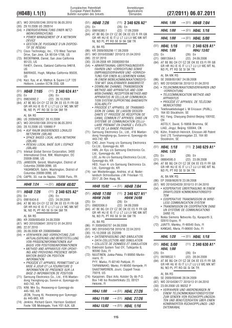 Bulletin 2011/27 - European Patent Office