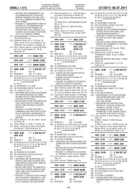 Bulletin 2011/27 - European Patent Office