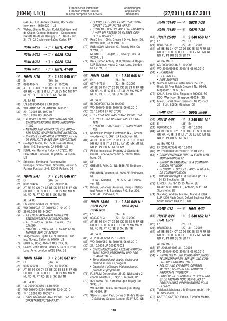 Bulletin 2011/27 - European Patent Office