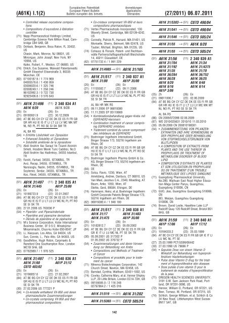 Bulletin 2011/27 - European Patent Office