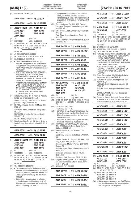 Bulletin 2011/27 - European Patent Office