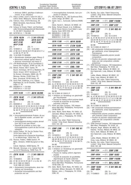 Bulletin 2011/27 - European Patent Office