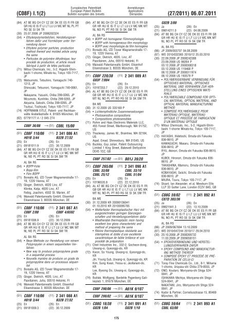 Bulletin 2011/27 - European Patent Office