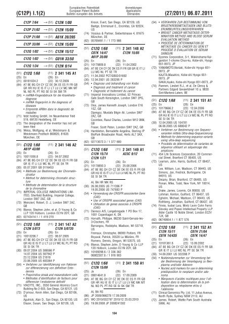 Bulletin 2011/27 - European Patent Office