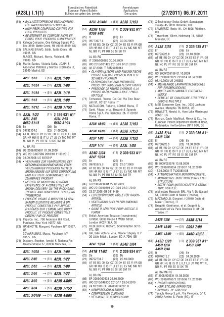 Bulletin 2011/27 - European Patent Office