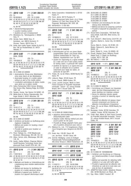 Bulletin 2011/27 - European Patent Office