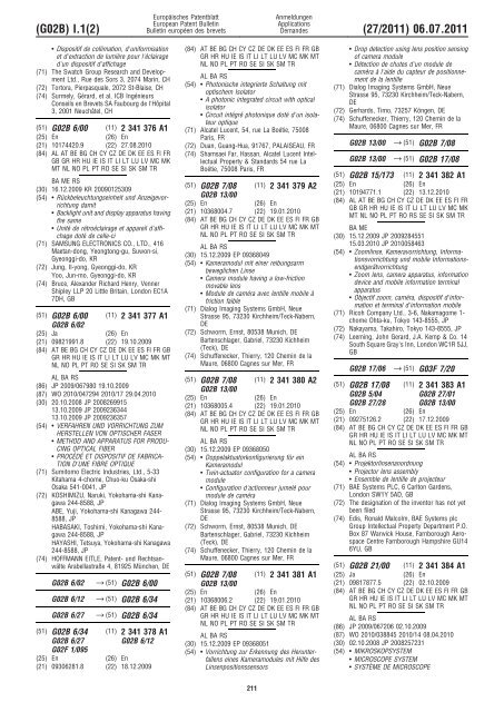 Bulletin 2011/27 - European Patent Office