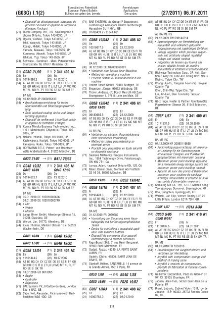 Bulletin 2011/27 - European Patent Office