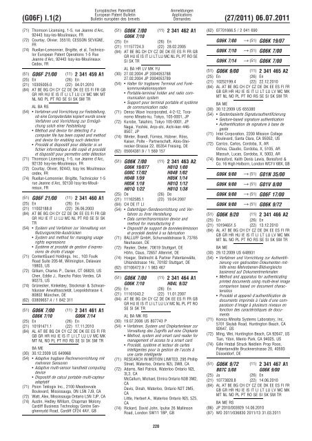 Bulletin 2011/27 - European Patent Office