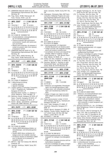 Bulletin 2011/27 - European Patent Office