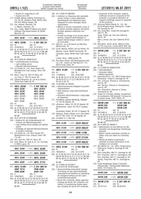 Bulletin 2011/27 - European Patent Office