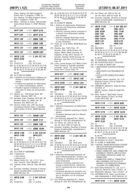 Bulletin 2011/27 - European Patent Office