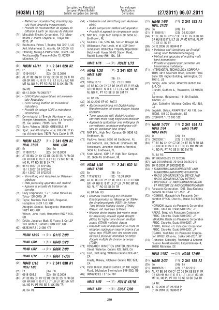 Bulletin 2011/27 - European Patent Office