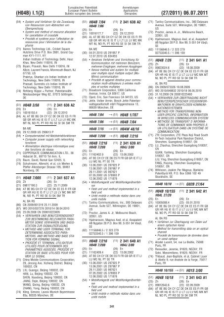 Bulletin 2011/27 - European Patent Office