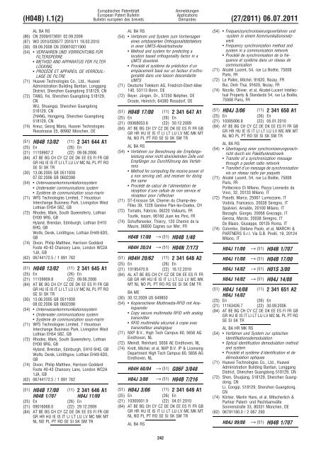 Bulletin 2011/27 - European Patent Office