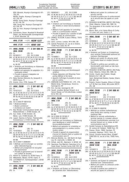 Bulletin 2011/27 - European Patent Office