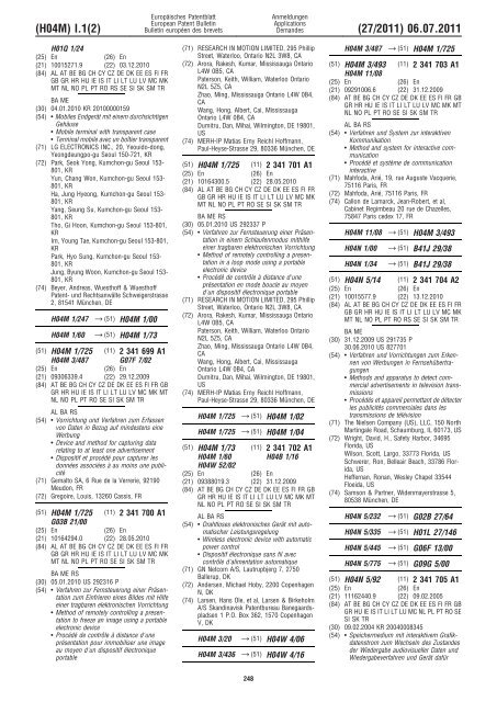 Bulletin 2011/27 - European Patent Office