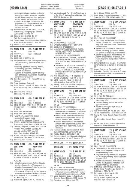 Bulletin 2011/27 - European Patent Office