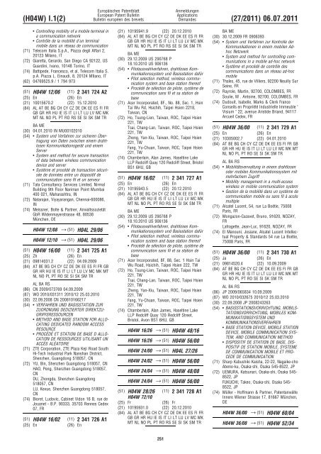 Bulletin 2011/27 - European Patent Office