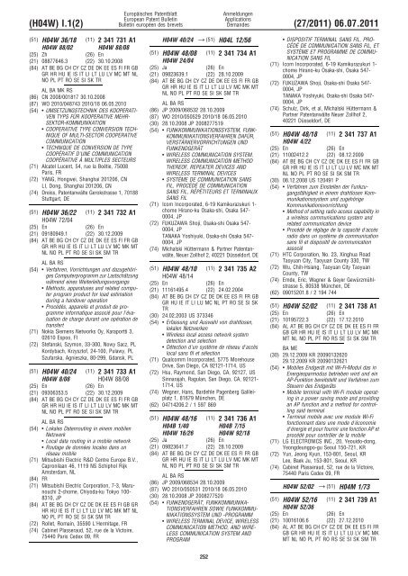 Bulletin 2011/27 - European Patent Office