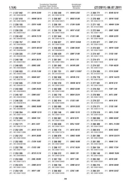 Bulletin 2011/27 - European Patent Office