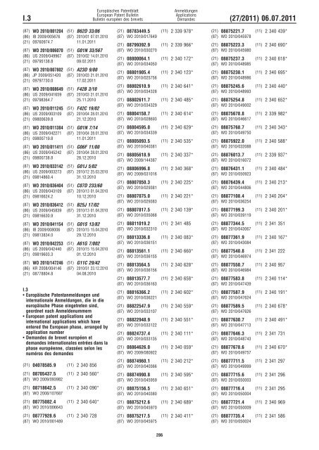 Bulletin 2011/27 - European Patent Office