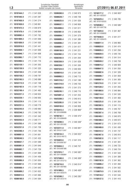 Bulletin 2011/27 - European Patent Office