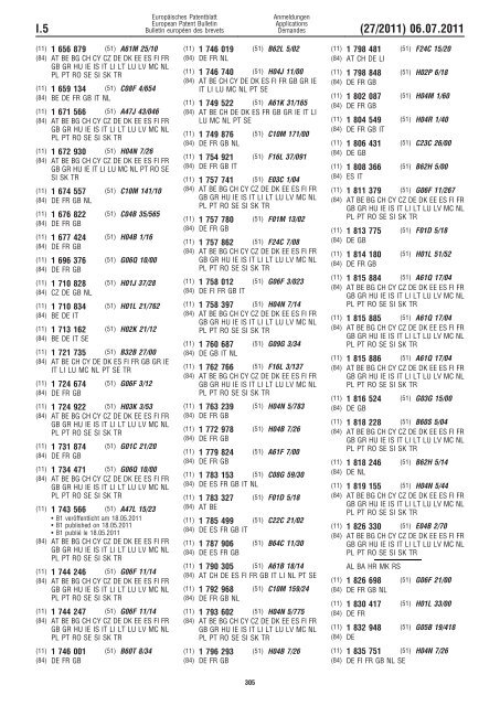 Bulletin 2011/27 - European Patent Office