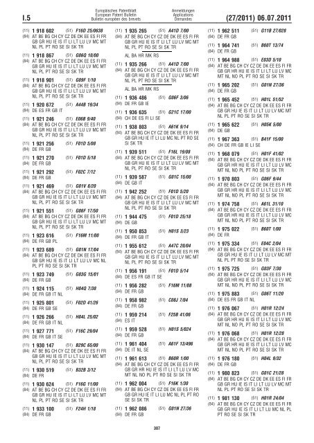 Bulletin 2011/27 - European Patent Office