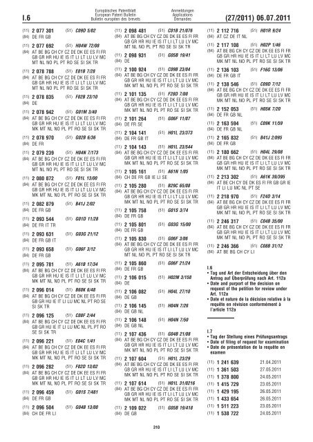 Bulletin 2011/27 - European Patent Office