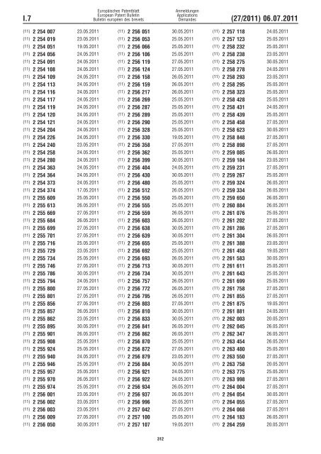 Bulletin 2011/27 - European Patent Office