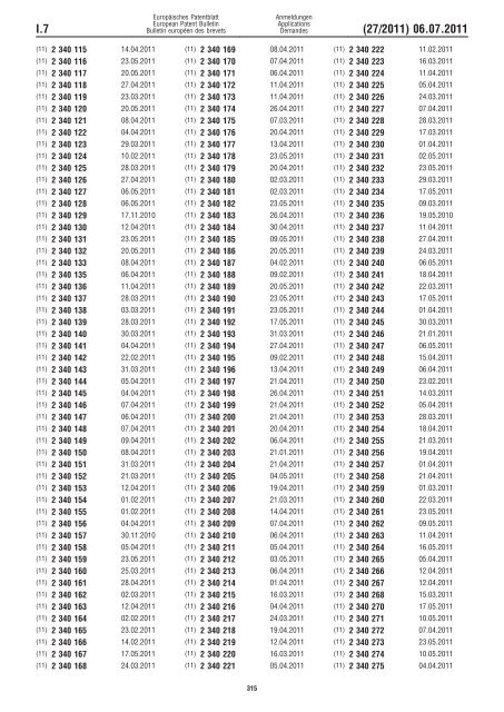 Bulletin 2011/27 - European Patent Office