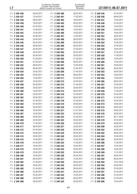 Bulletin 2011/27 - European Patent Office