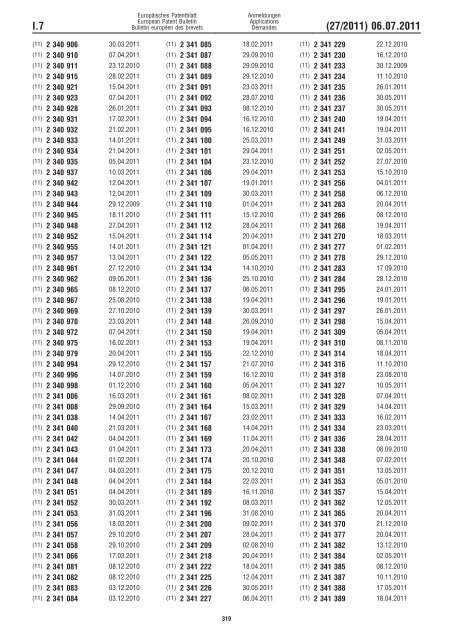 Bulletin 2011/27 - European Patent Office