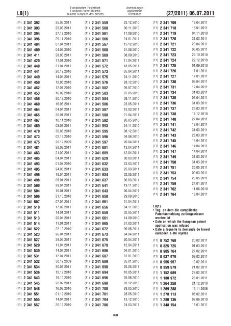 Bulletin 2011/27 - European Patent Office